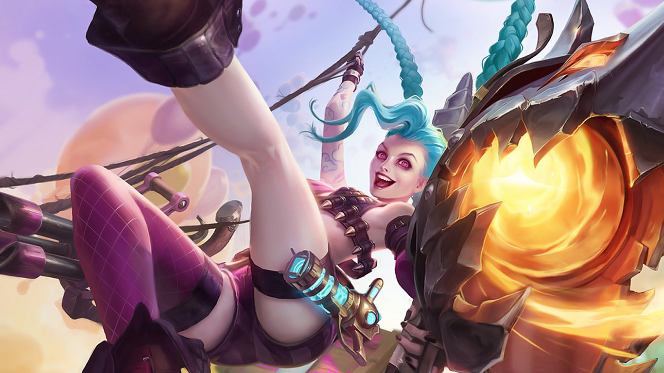 Download hd 1366x768 Jinx (League Of Legends) PC wallpaper ID:171530 for free