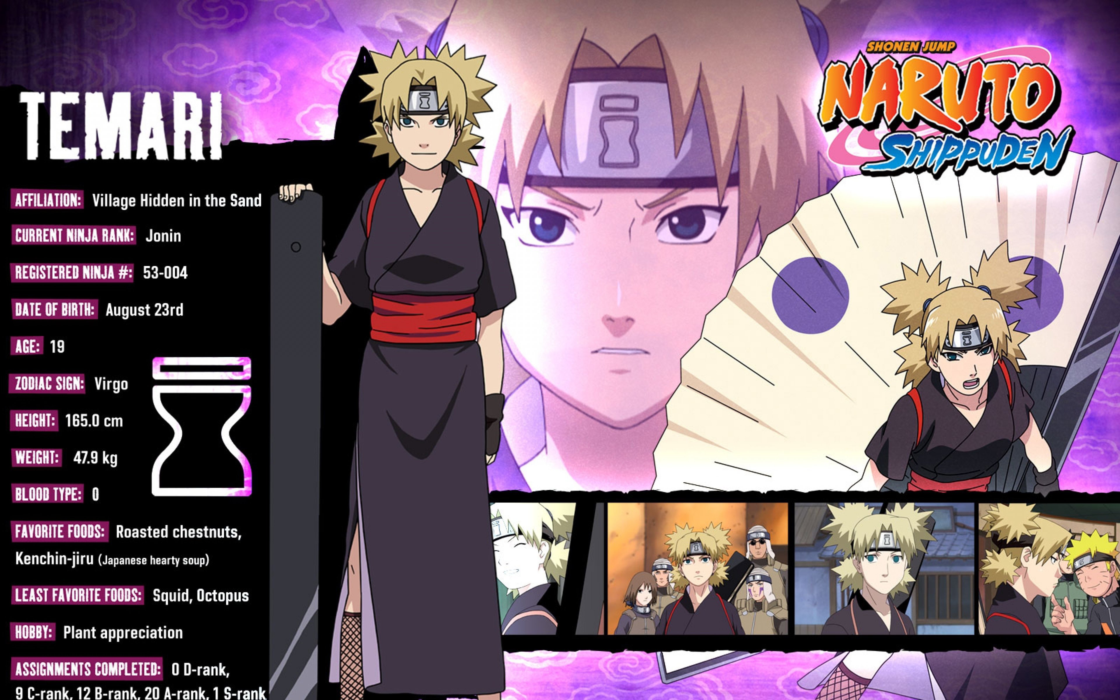 Download hd 3840x2400 Temari (Naruto) PC wallpaper ID:395750 for free