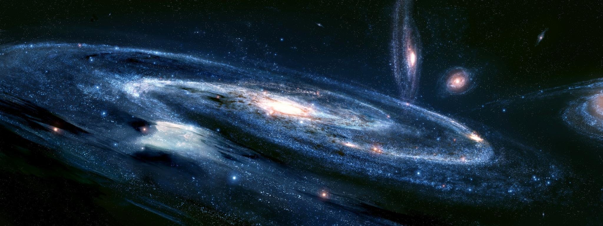 Free download Milky Way background ID:179421 dual monitor 2048x768 for computer