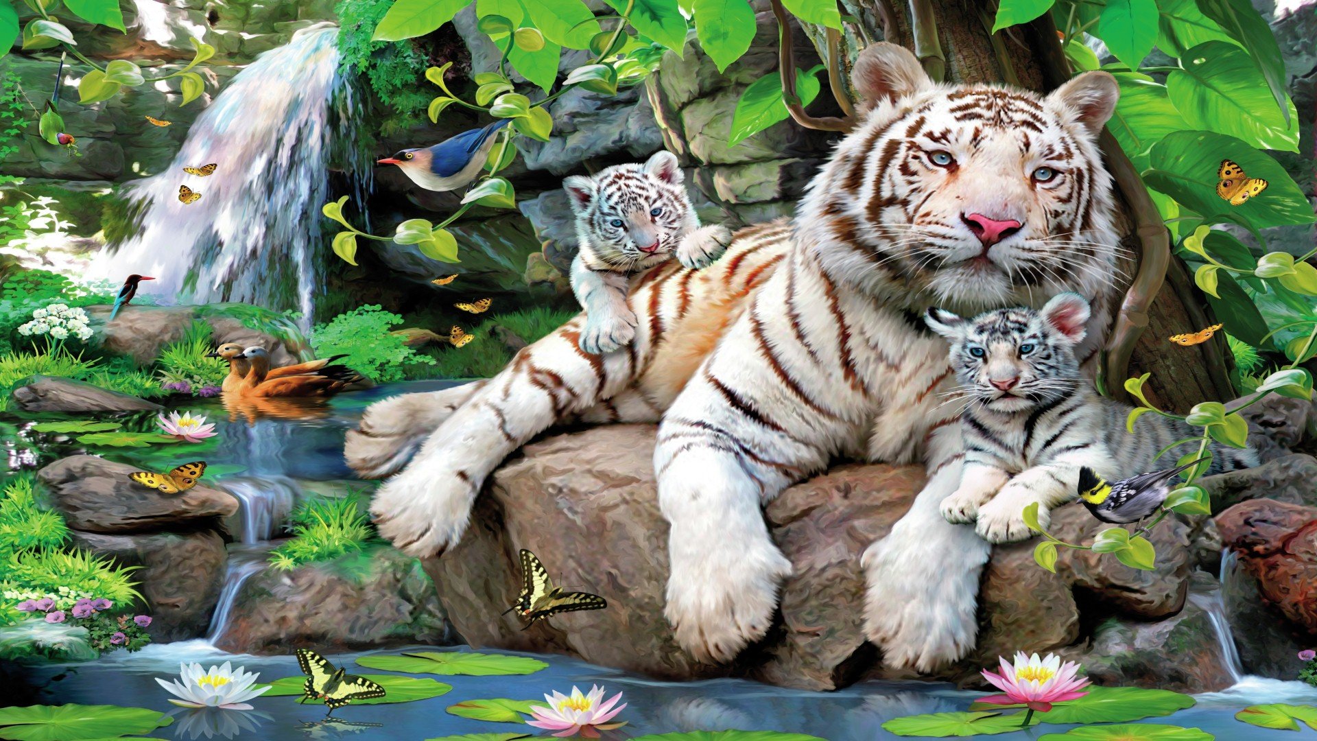 Download hd 1080p White Tiger computer background ID:174864 for free