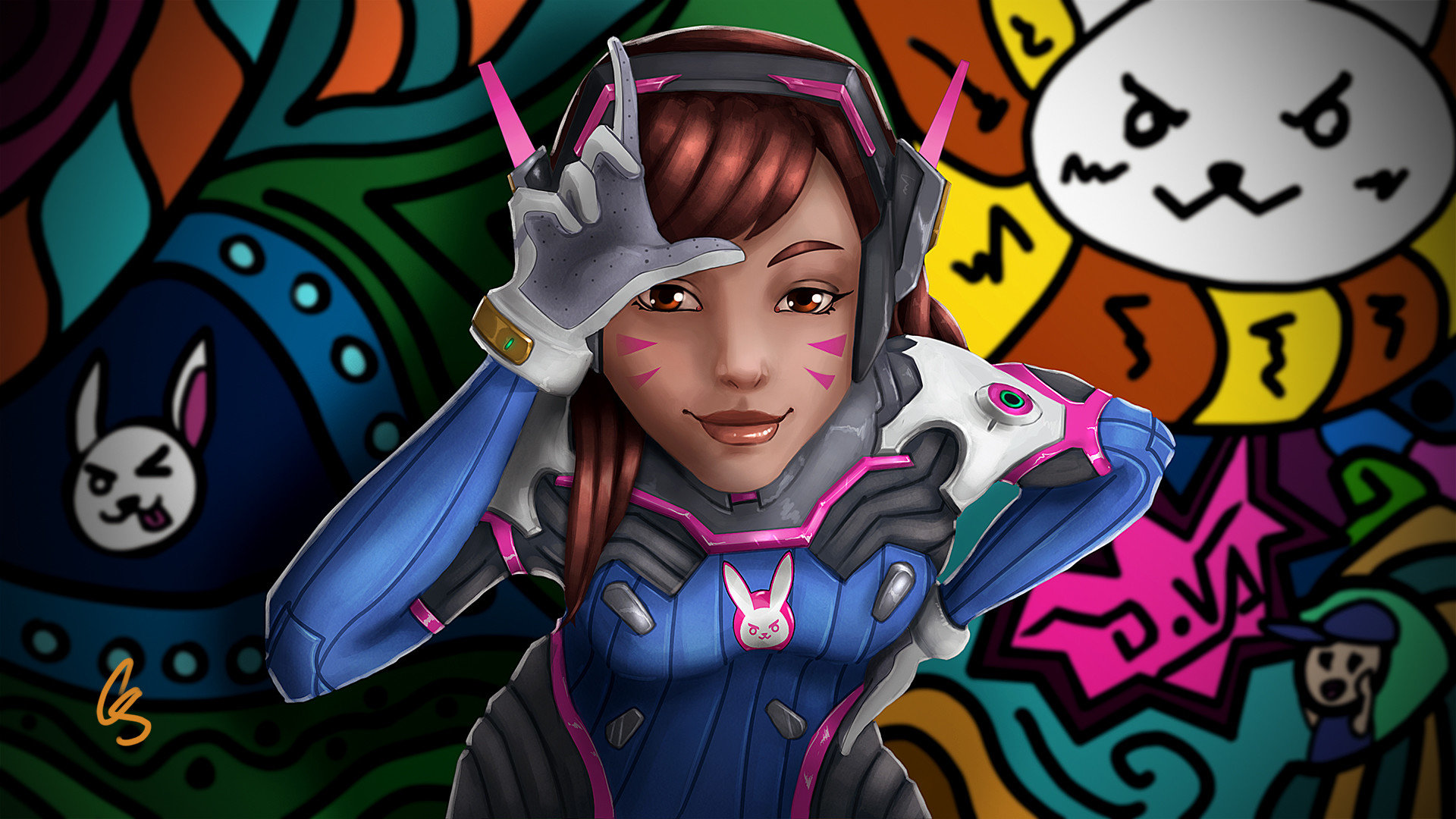 Free download D.Va (Overwatch) background ID:170206 full hd 1080p for PC