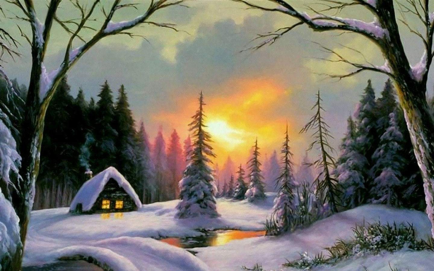 Awesome Cool winter art free background ID:294628 for hd 1440x900 desktop