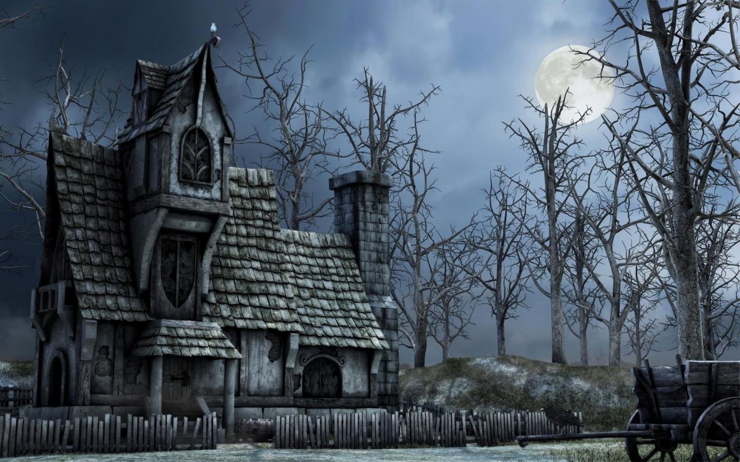 Free download Monster dark house wallpaper ID:57552 hd 1440x900 for PC