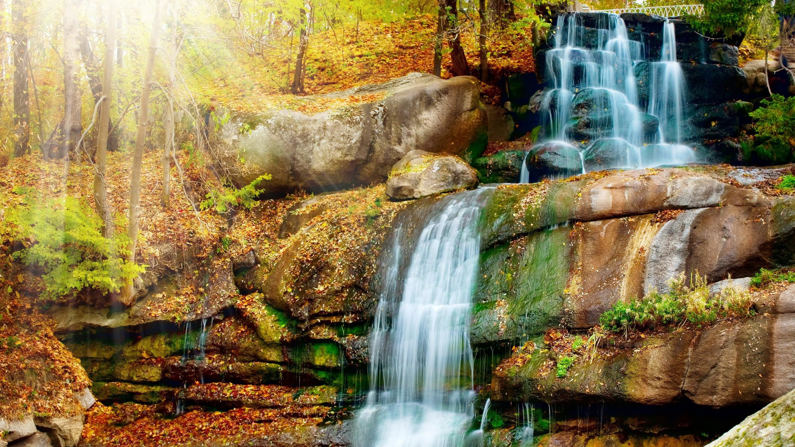 Download hd 2560x1440 Waterfall computer background ID:108171 for free