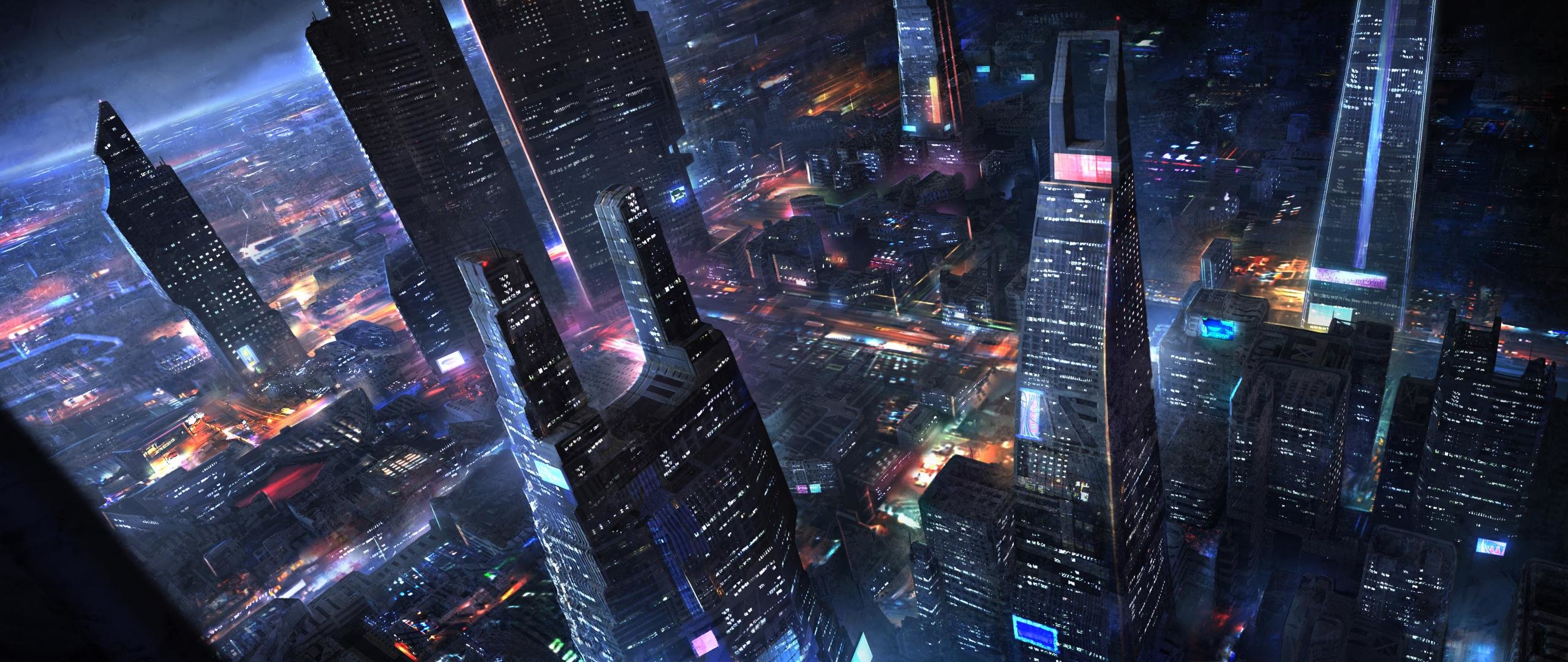Awesome Futuristic city free background ID:88000 for hd 2560x1080 computer