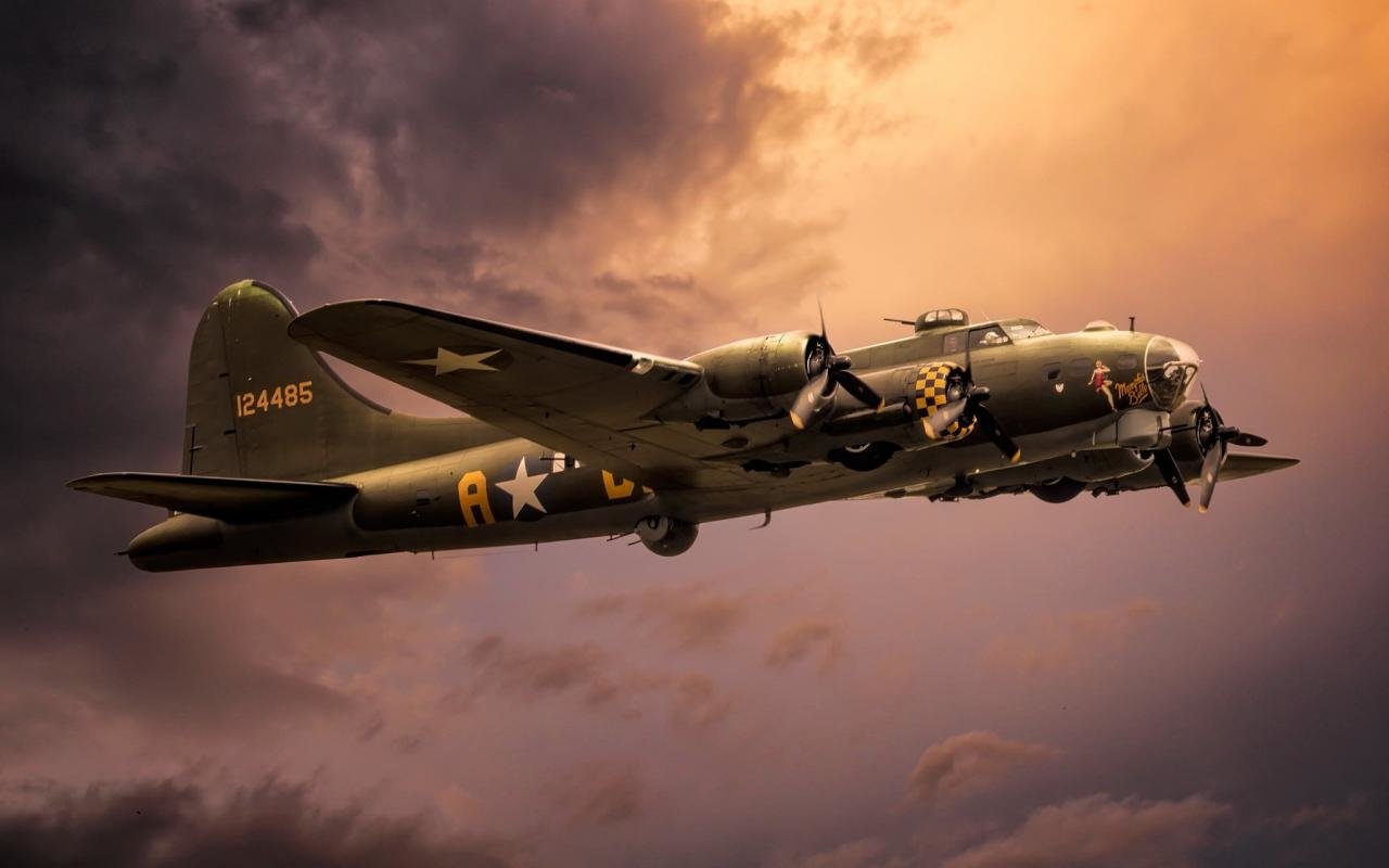 Download hd 1280x800 Boeing B-17 Flying Fortress desktop background ID:214153 for free