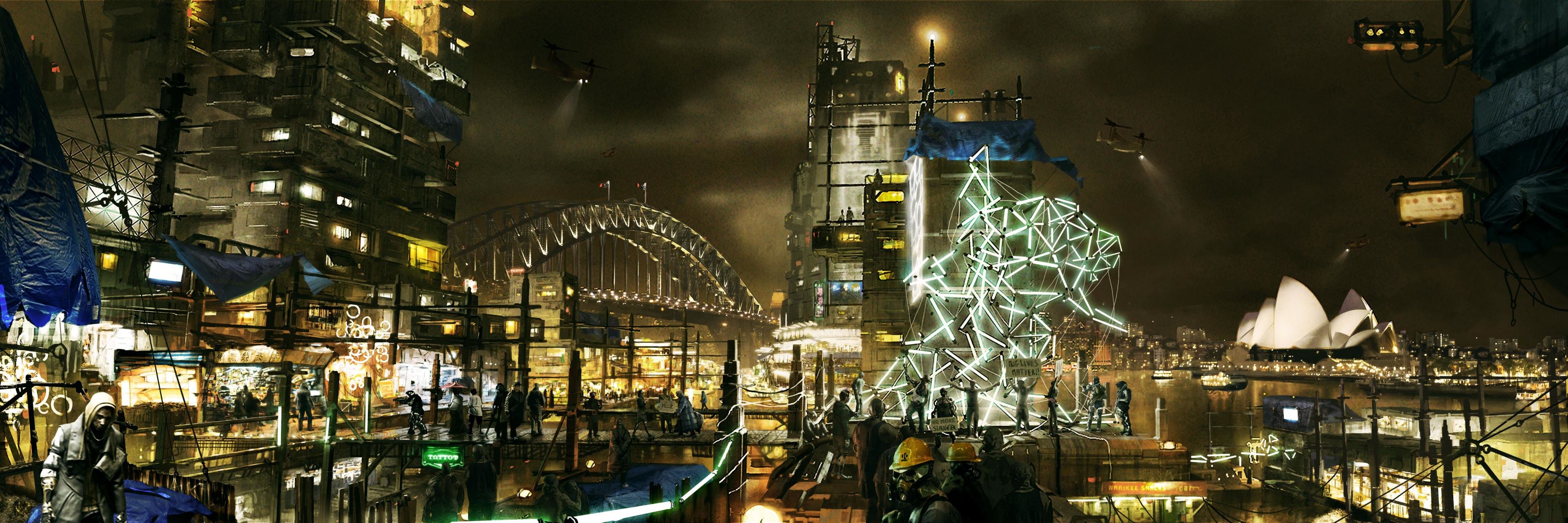 Free download Deus Ex: Mankind Divided background ID:144399 dual screen 3840x1280 for PC