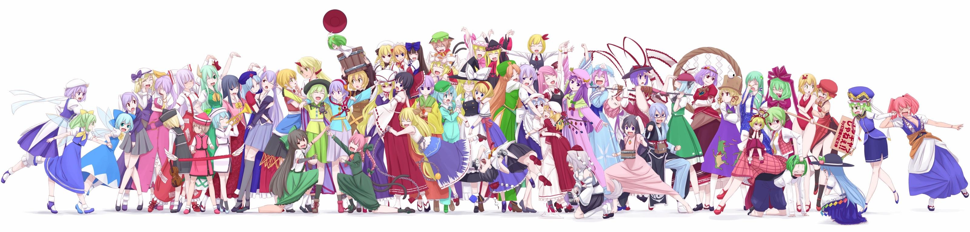 Awesome Touhou free wallpaper ID:223554 for dual screen 3200x768 PC