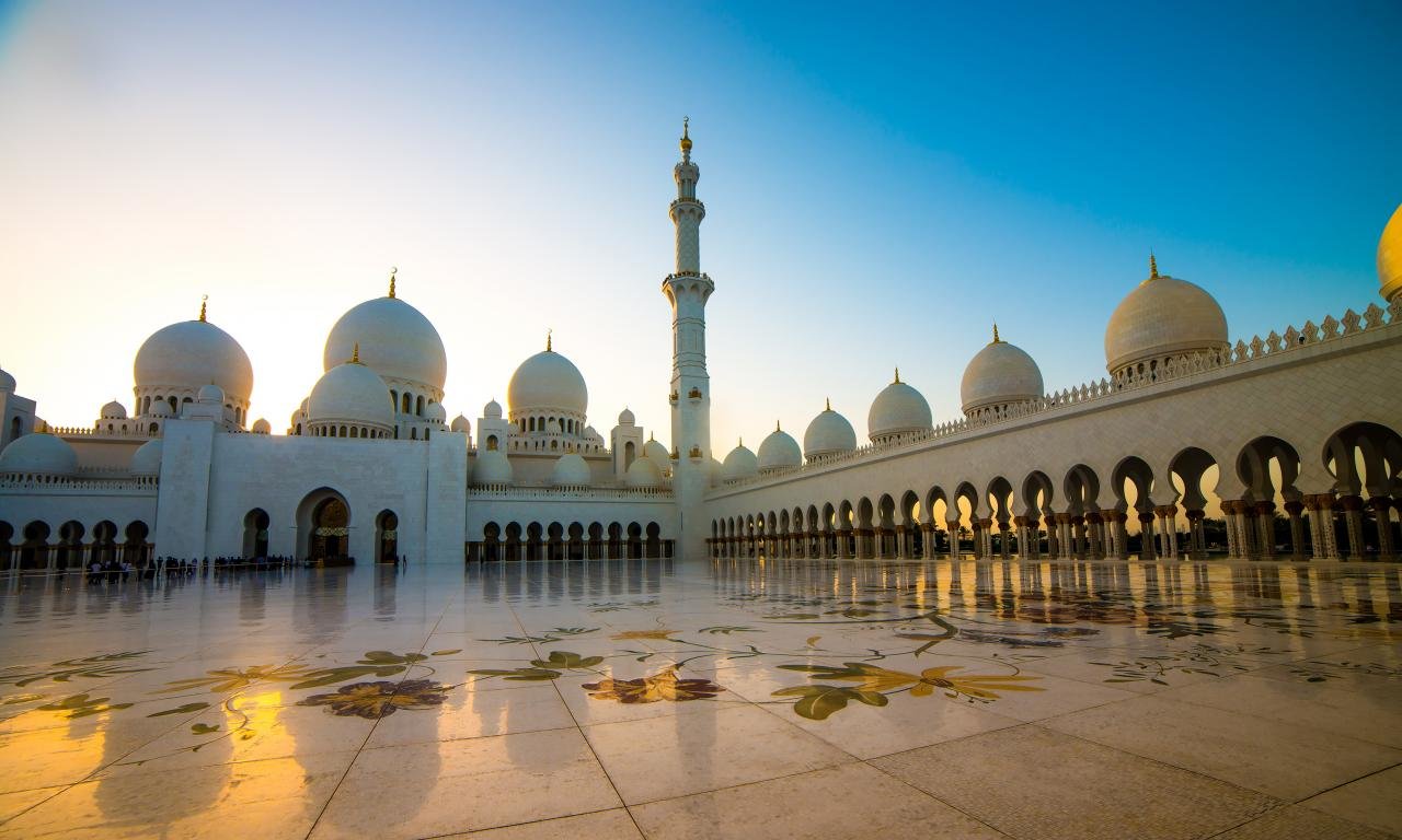 Download hd 1280x768 Sheikh Zayed Grand Mosque PC wallpaper ID:277846 for free