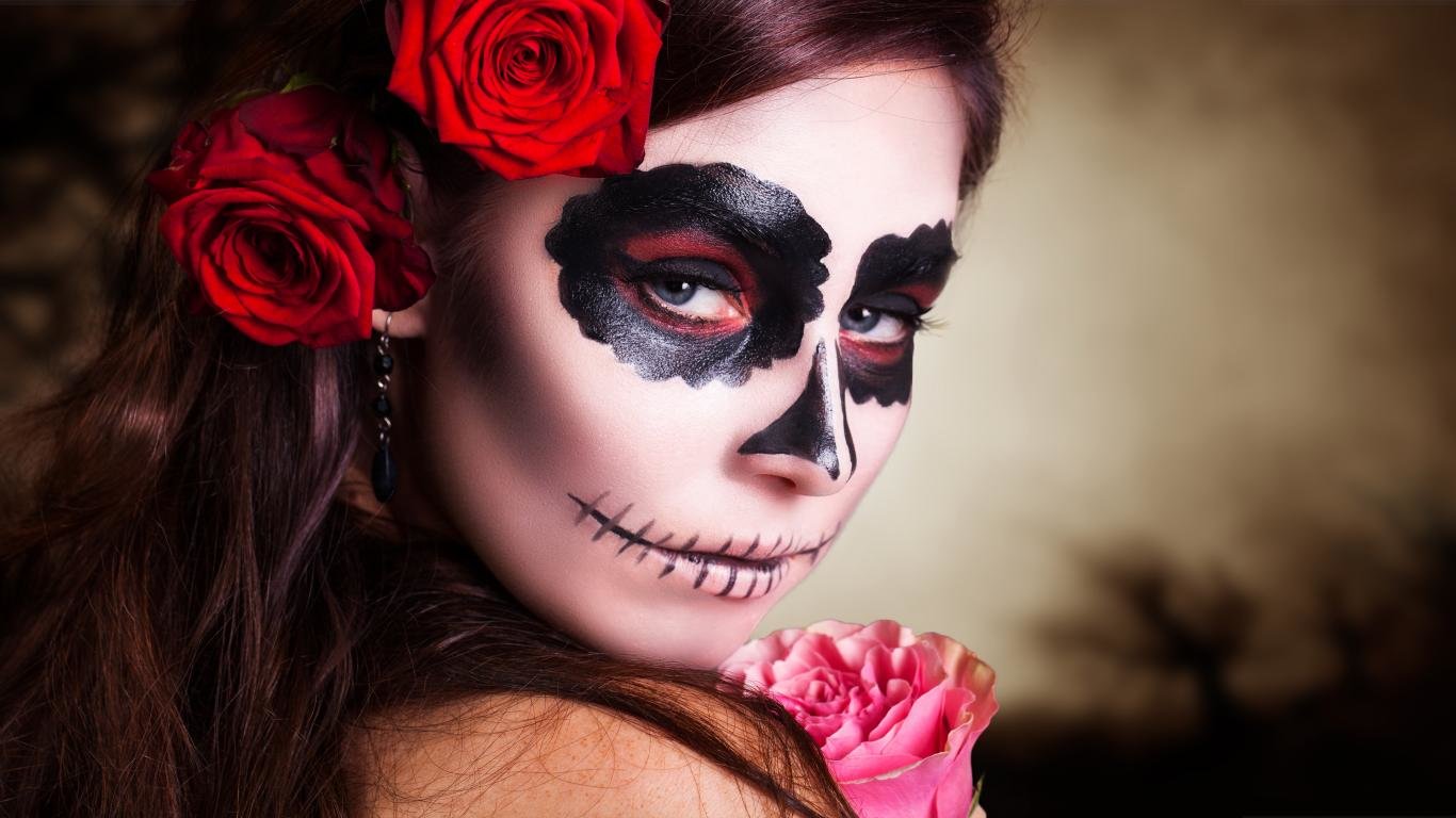 Free download Sugar Skull background ID:497611 1366x768 laptop for computer