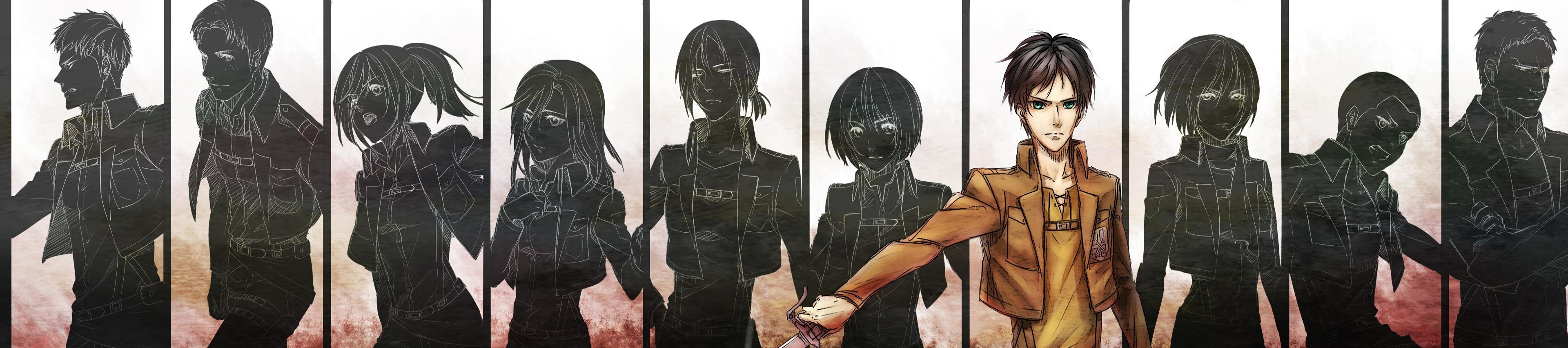 Download triple monitor 3840x854 Attack On Titan PC background ID:206823 for free