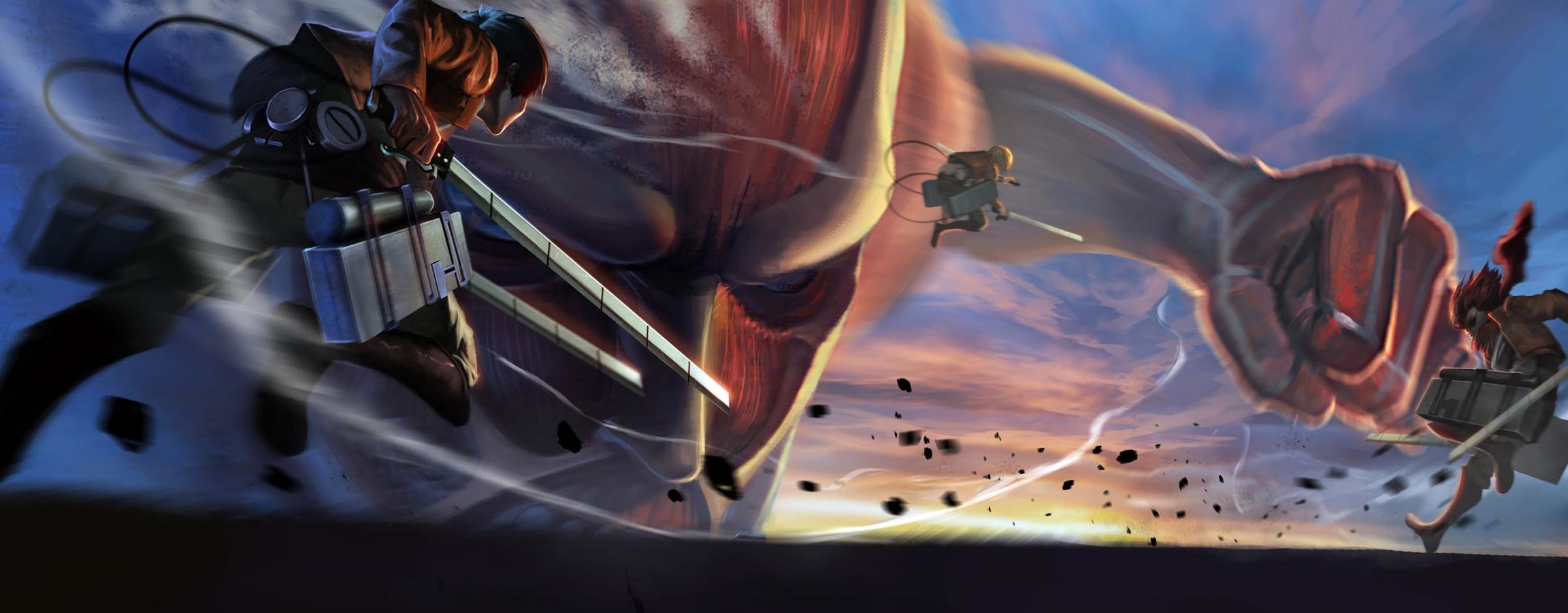 Awesome Attack On Titan free background ID:206472 for dual monitor 2304x900 computer