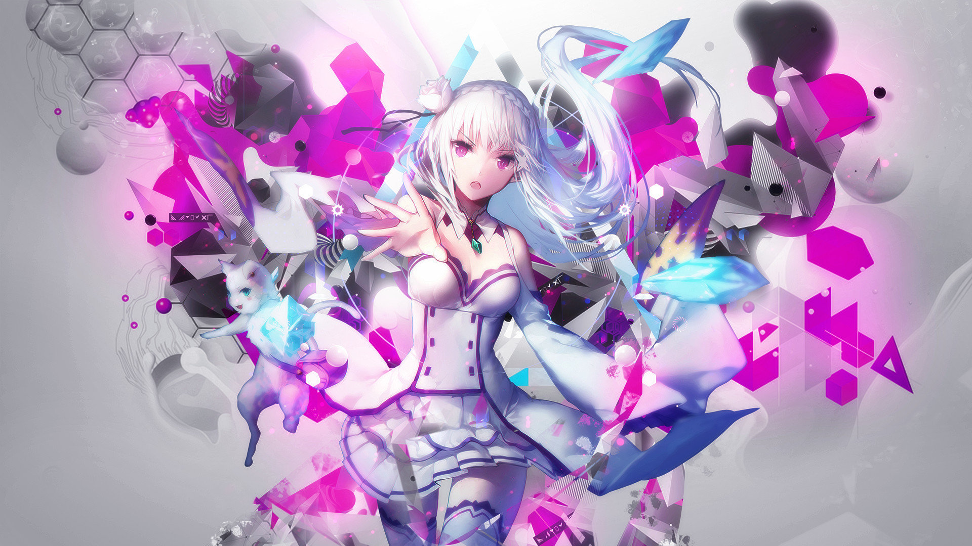 Awesome Emilia (Re:ZERO) free background ID:159495 for 1080p PC